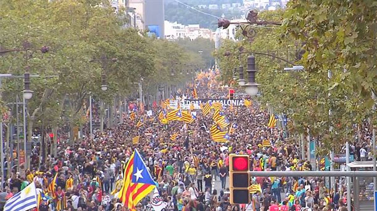 Manifestación en Barcelona contra la sentencia del procés