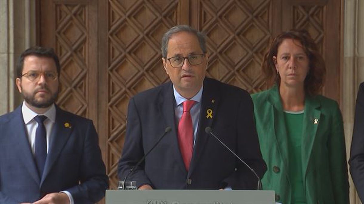 El presidente de la Generalitat, Quim Torra. Imagen obtenida de un vídeo de EiTB.