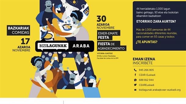 Bizilagunak. Álava acogerá las comidas interculturales el próximo 17 de noviembre.                  