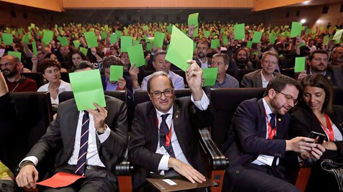 Fuerzas independentistas que han asistido a la reunión de la Asamblea de Cargos Electos. Foto: EFE