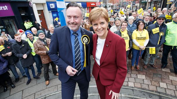 Sturgeon, en un acto de campaña