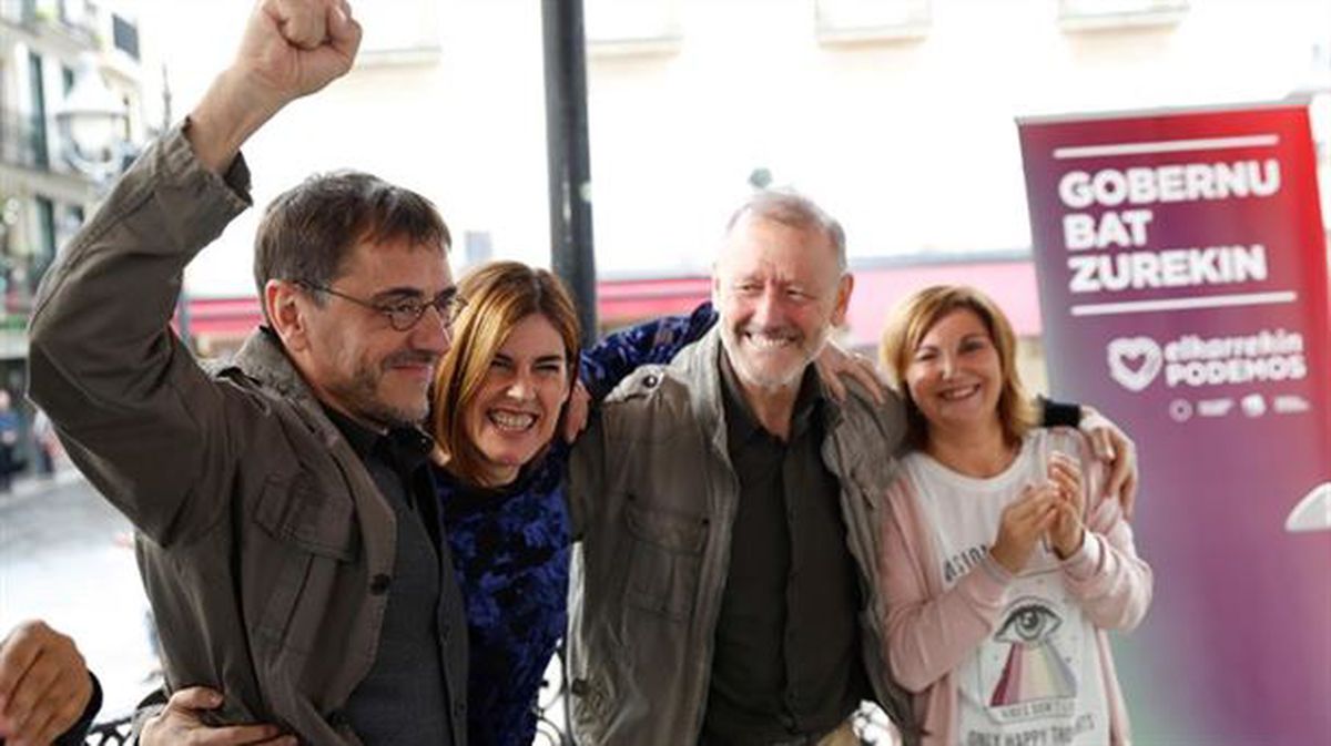 Imagen de archivo de un acto de Elkarrekin Podemos en noviembre de 2019 en Zarautz.