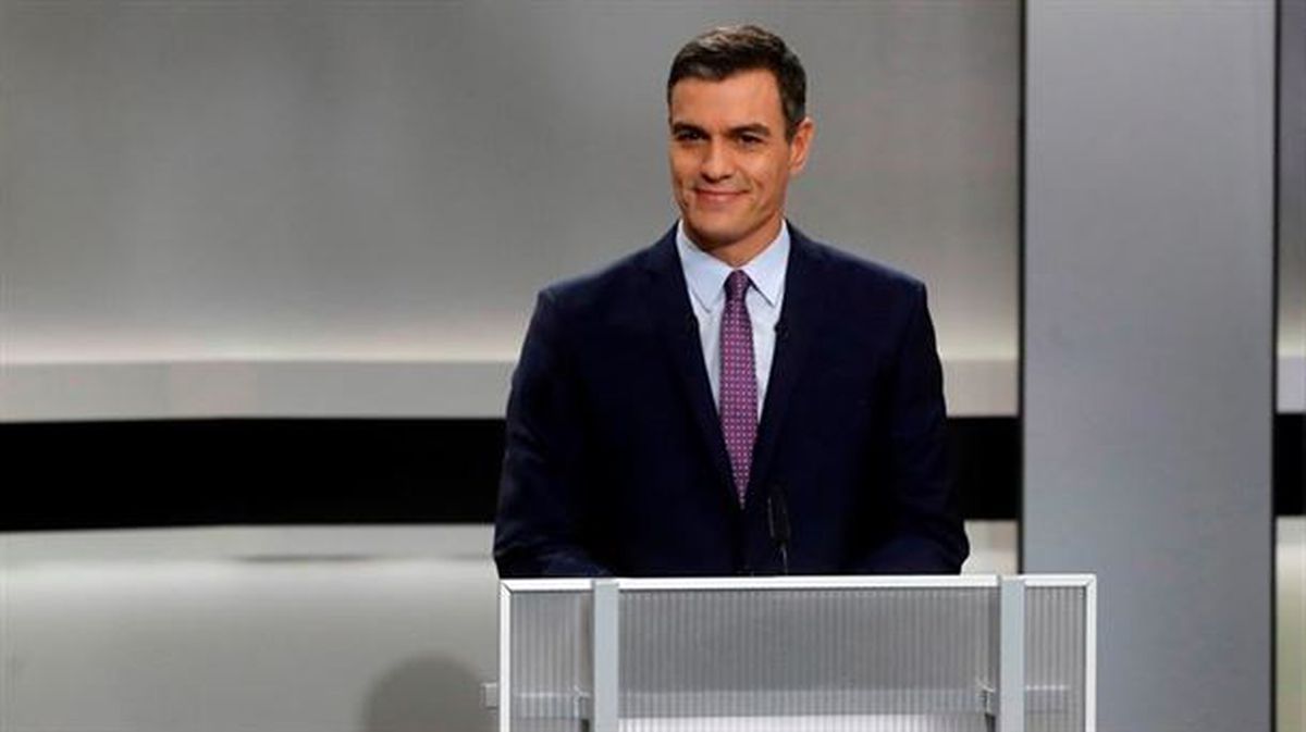 Pedro Sanchez, joan den asteleheneko hauteskunde-eztabaidan.