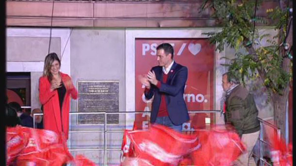 Sánchez celebra su triunfo el 10N