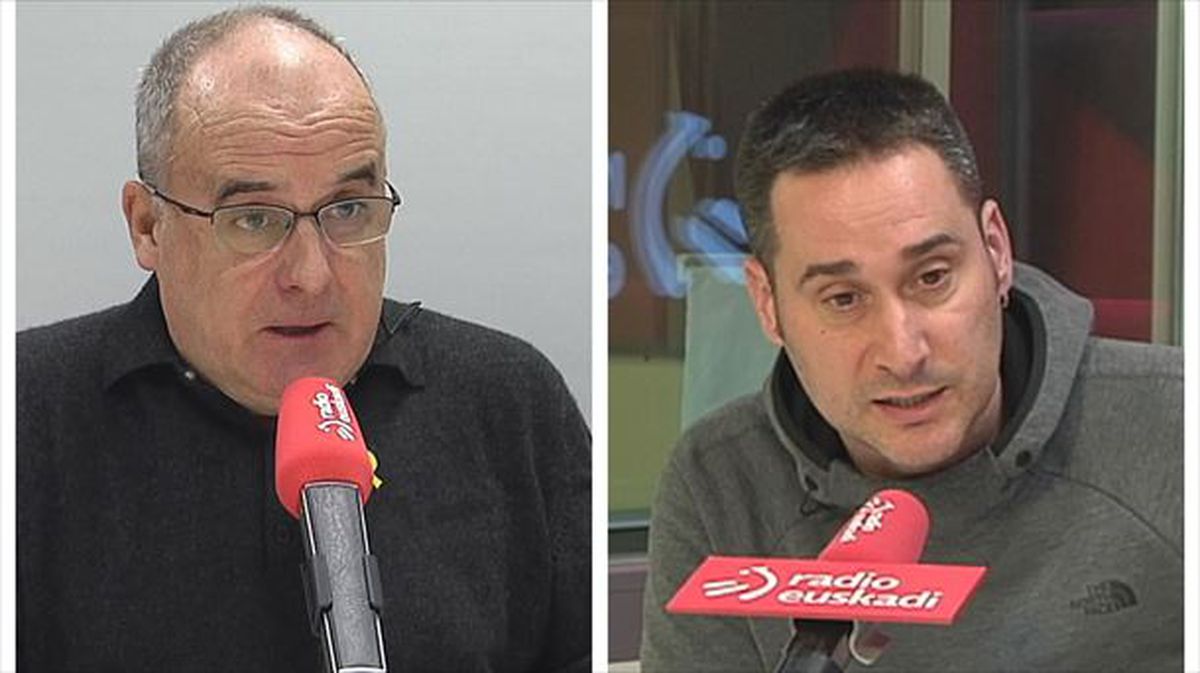 Joseba Egibar eta Iker Casanova, gaur, Radio Euskadin. Argazkia: EiTB. 