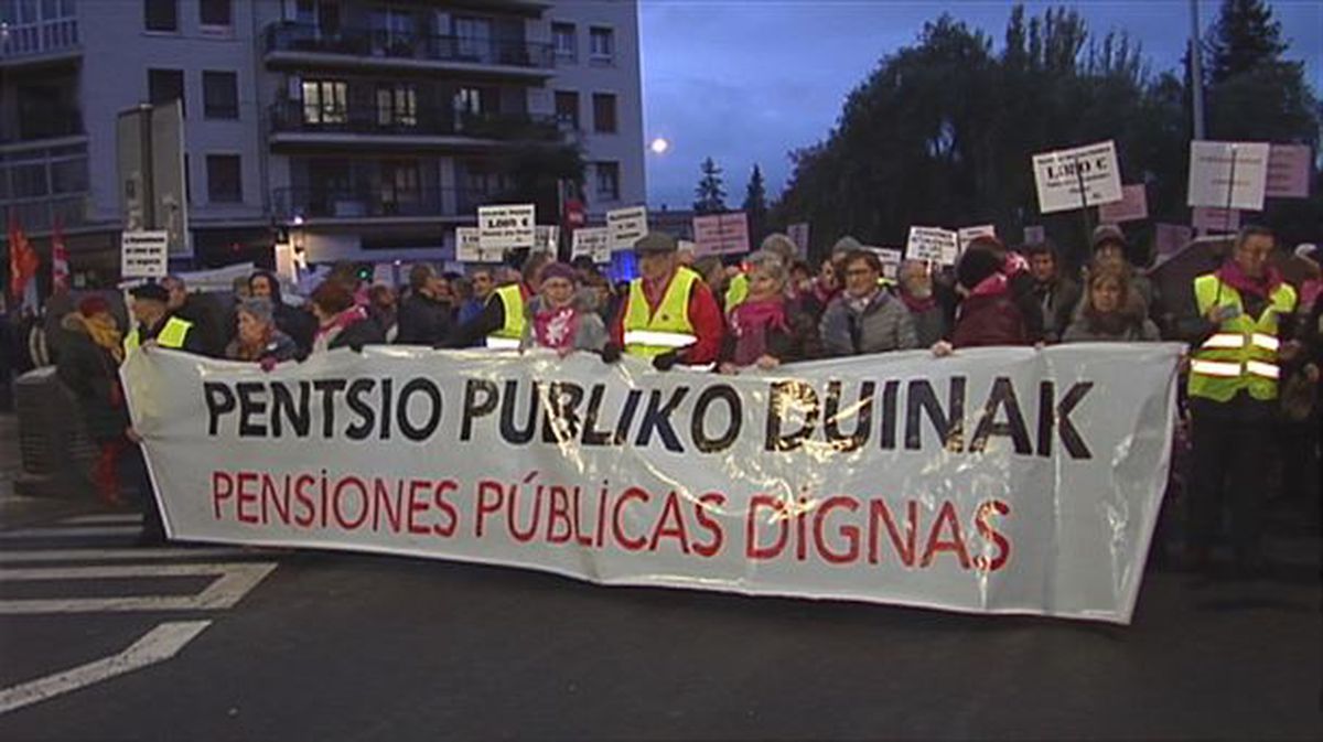 Manifestación de Vitoria-Gasteiz. Imagen obtenida de un vídeo de EiTB.