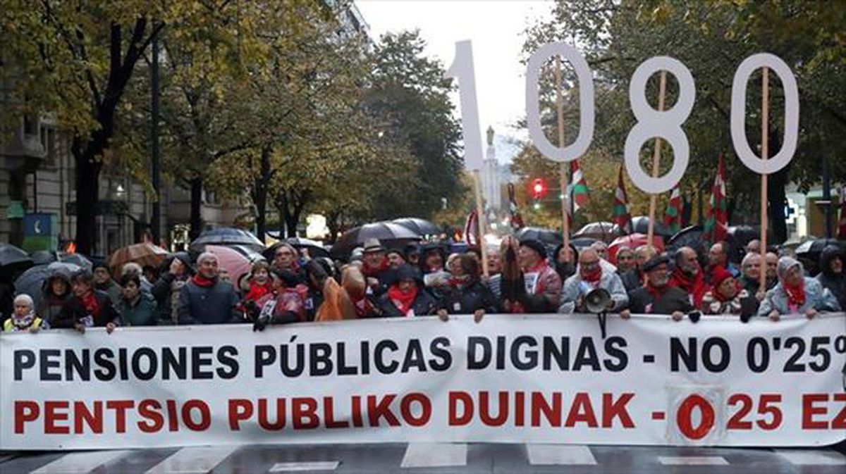 Una manifestación de los pensionistas del año pasado en Bilbao