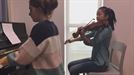 Argi y Gorane cantan 'Lau Teilatu' con su piano y violín