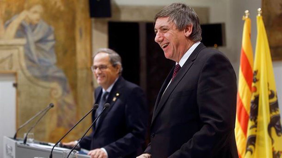 El president, Quim Torra, y el presidente de Flandes, Jan Jambon. Foto: EFE/ Quique Garcia