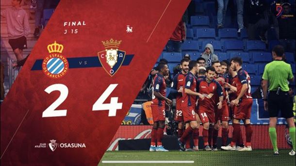 Osasuna golea al Espanyol en Barcelona (vía @CAOsasuna)