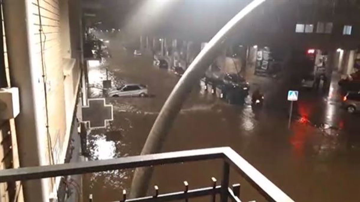 Calles inundadas en Villava
