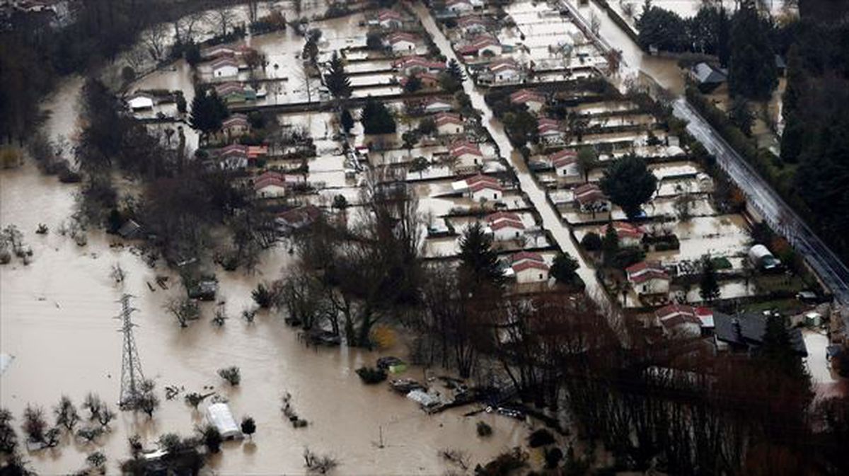 Inundaciones en la localidad navarra de Huarte.