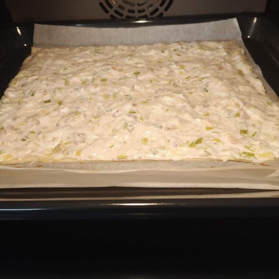 16.12.2019 Nati, Paster de puerros, masa en el horno