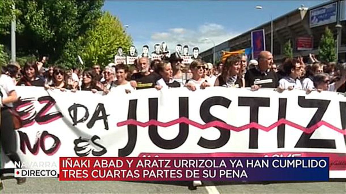 Manifestación celebrada en Pamplona por la liberación de los jóvenes de Alsasua.
