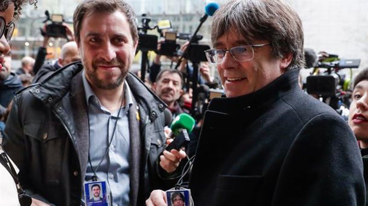 Carles Puigdemont y Toni Comín. 