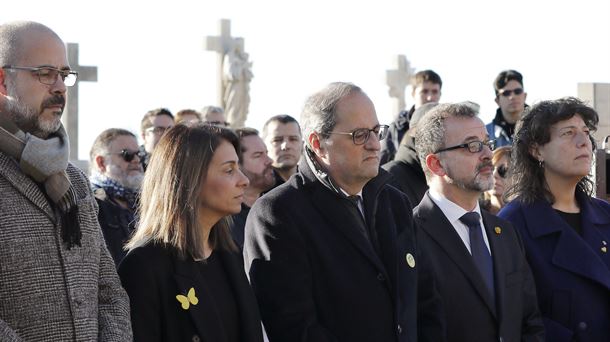 Quim Torra Francesc Maciari egindako omenaldian. Argazkia: EFE. 