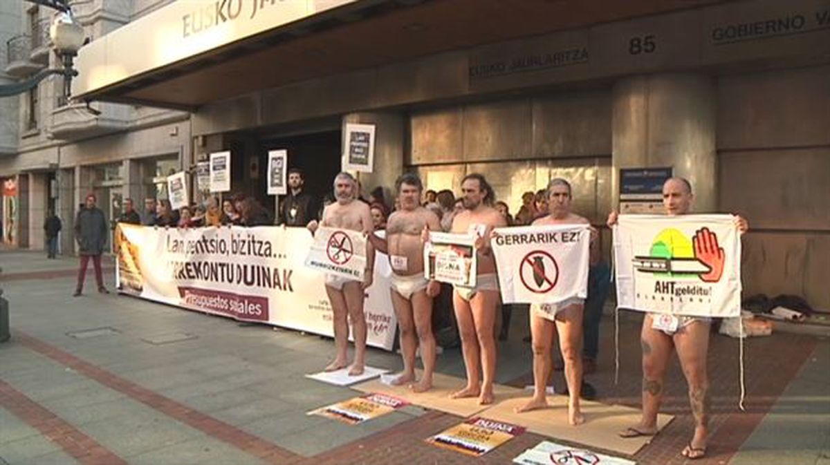 Protesta contra los presupuestos vascos 2020 en Bilbao. Foto: sindicato ELA.