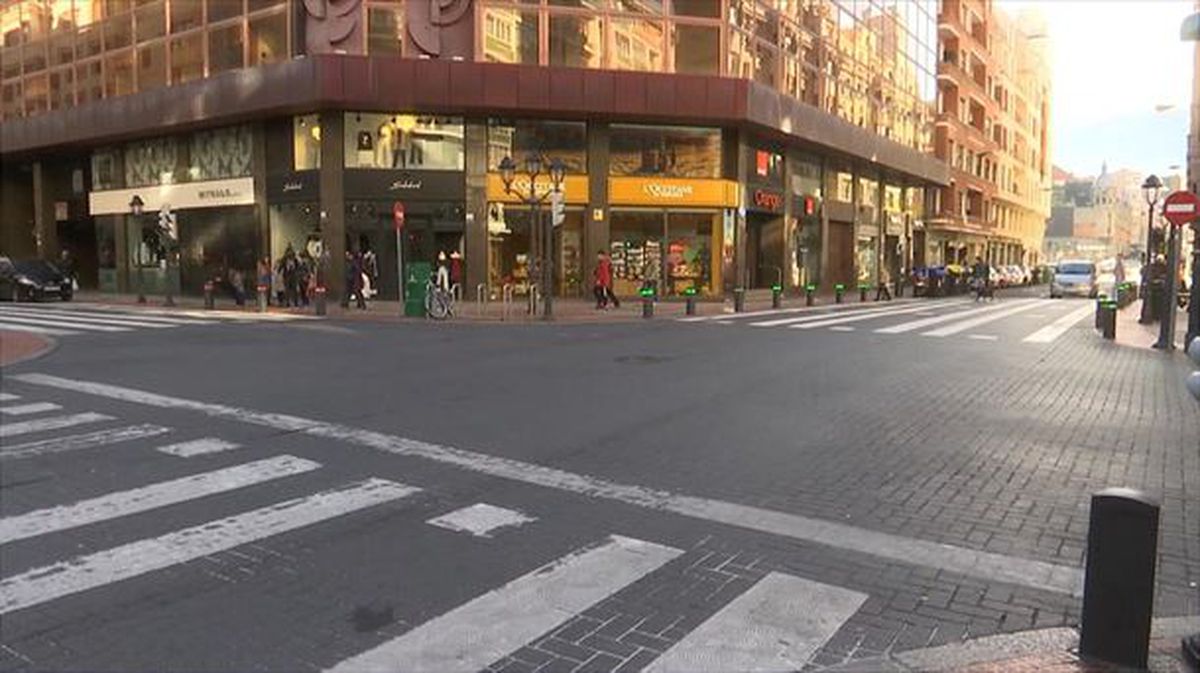 Lugar de la colisión en Bilbao. Imagen obtenida de un vídeo de EiTB.