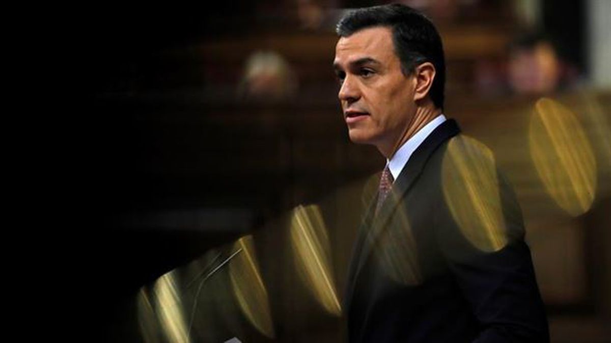 El candidato a la Presidencia del Gobierno español, Pedro Sánchez