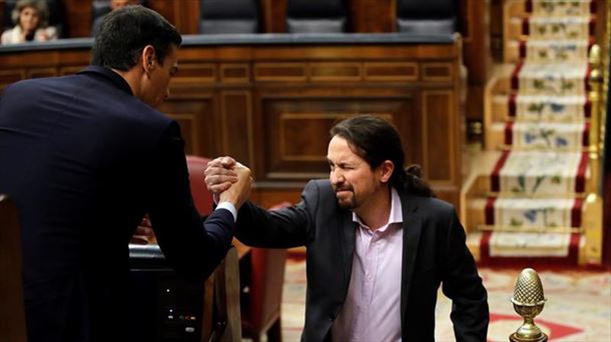 Pablo Iglesias (Podemos) en su intervención en el debate de investidura de Sánchez, 4 enero 2020.