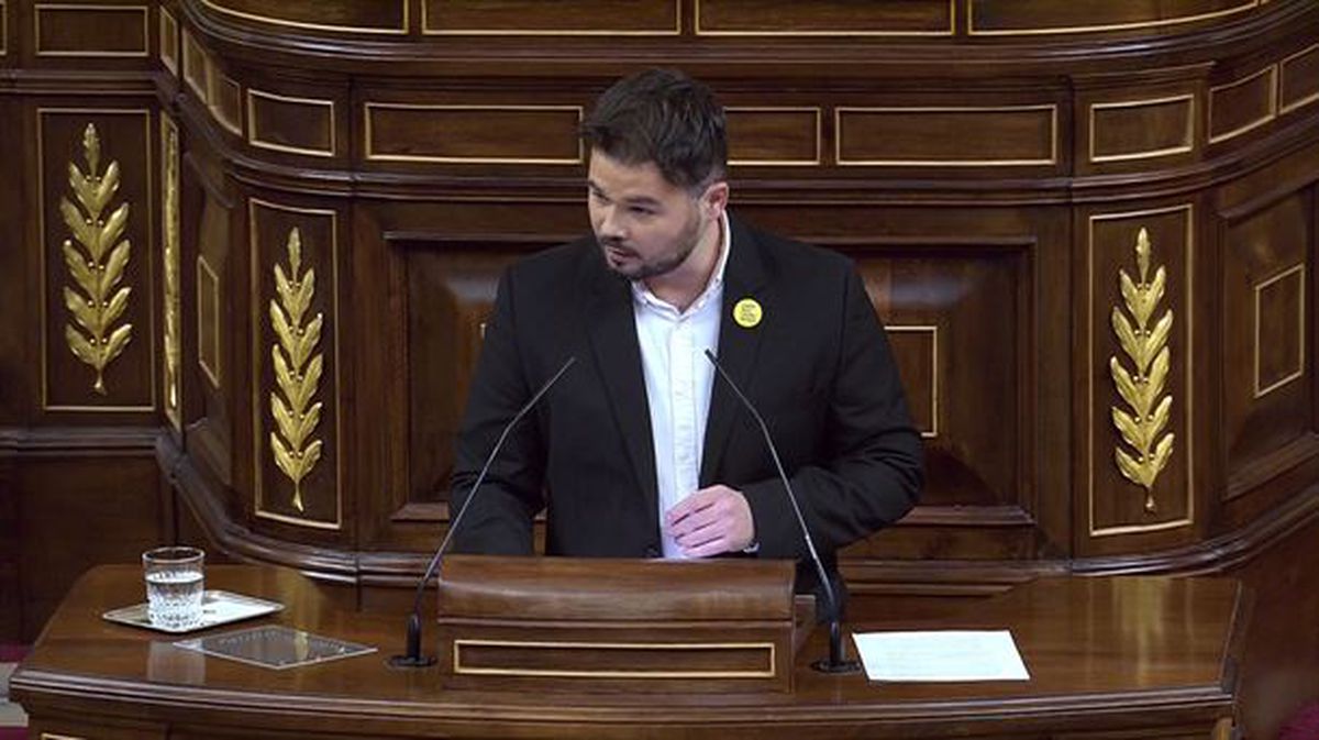 El portavoz de ERC en el Congreso, Gabriel Rufián. Imagen obtenida de un vídeo de Agencias.
