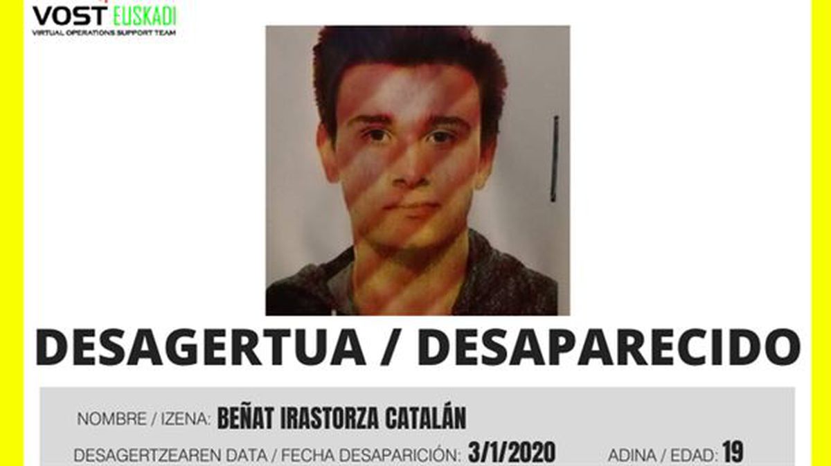 Beñat Irastorza, desaparecido en Egia.