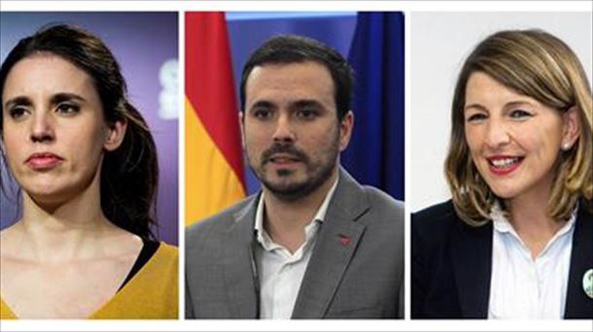 El vicepresidente y ministros de Podemos. Foto: EFE