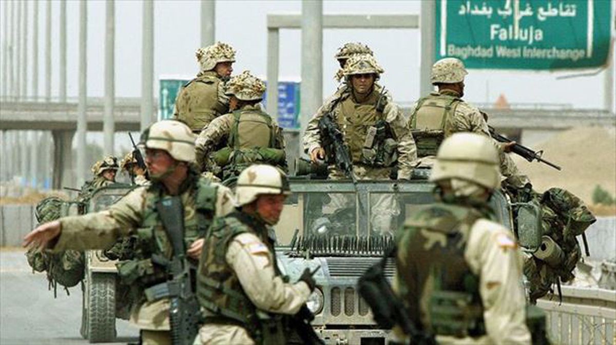 Tropas estadounidenses en Bagdad.