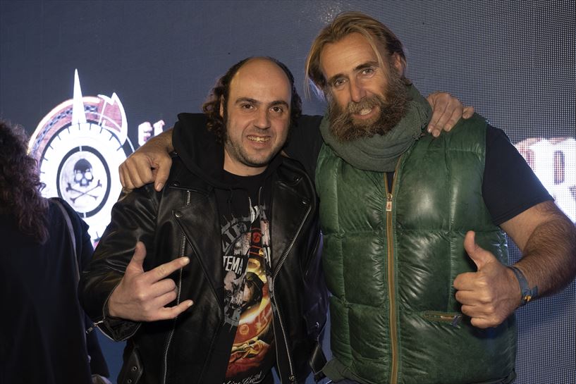 Gorrotxa y Telmo Aldaz en el preestreno de 'El Conquis del Caribe' en Bilbao