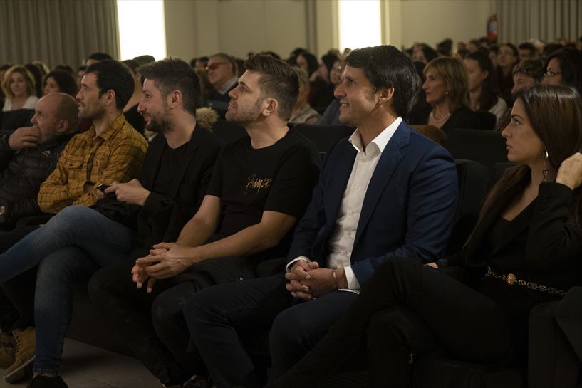 Juanito, Nakor, Isma, David Seco y Eneko en la sala BBK de Bilbao