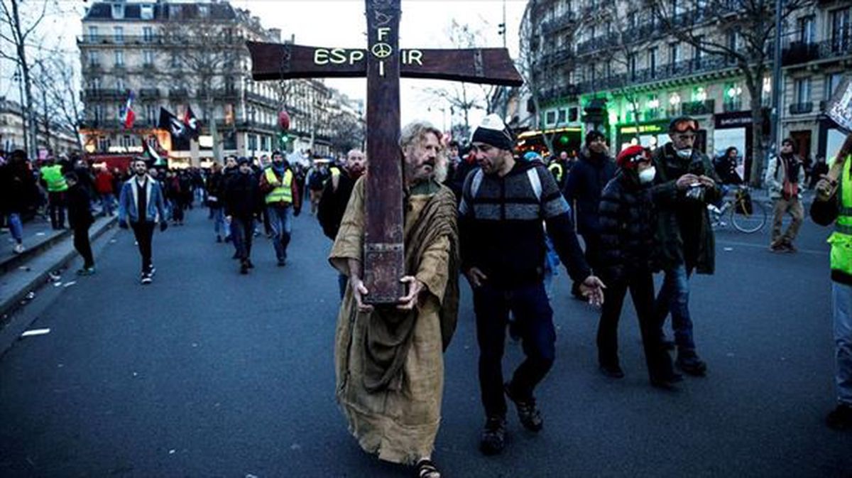 Protesta en París. Foto: EFE