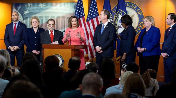 Pelosi, en la Cámara de Representantes. Foto: Efe