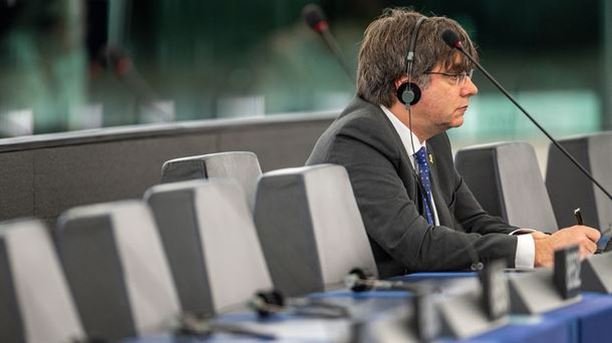 Carles Puigdemont, aste honetan, Europako Parlamentuan. Argazkia: EFE. 