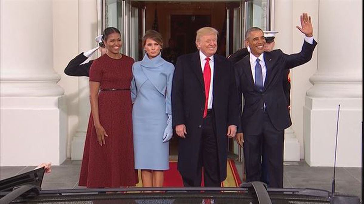 Donald y Melania Trump junto a Michelle y Barack Obama