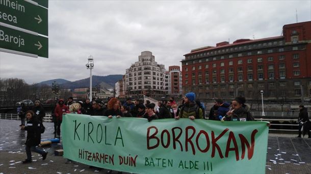 Bizkaiko kiroldegietako langileen manifestazioa. 