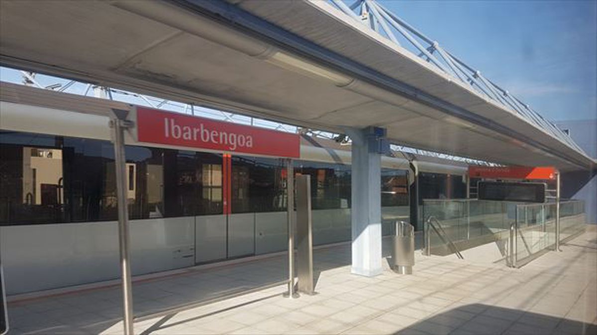 La estación de Ibarbengoa (Getxo), correspondiente a la Línea 1 de Metro Bilbao.