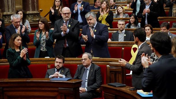 Quim Torra ha recibido el apoyo de los diputados de JxCAT, pero no de los de ERC. 