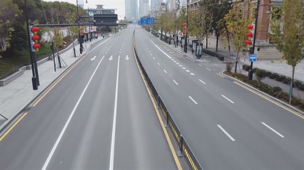 La ciudad de Wuhan durante el confinamiento.