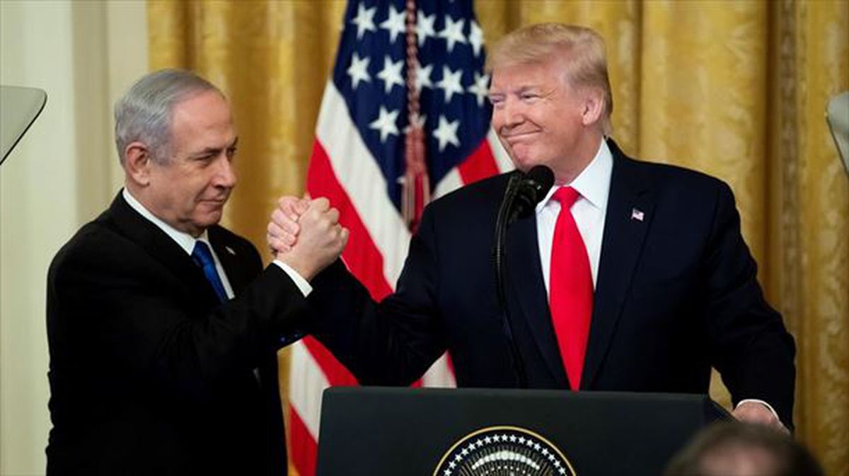 Benjamin Netanyahu y Donald Trump durante la presentación del plan de paz.