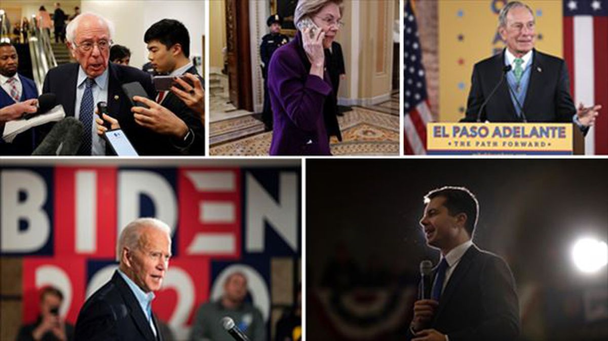 Imagen montaje de los principales candidatos demócratas estadounidenses