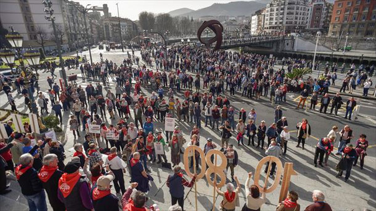 Pentsiodunen protesta, Bilbon. Argazkia: EiTB