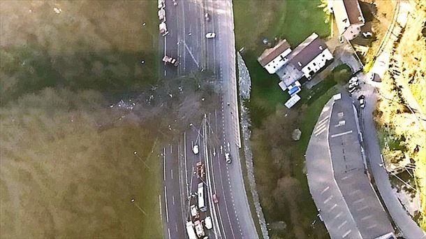 Imagen aérea del desprendimiento ocurrido en Zaldibar.