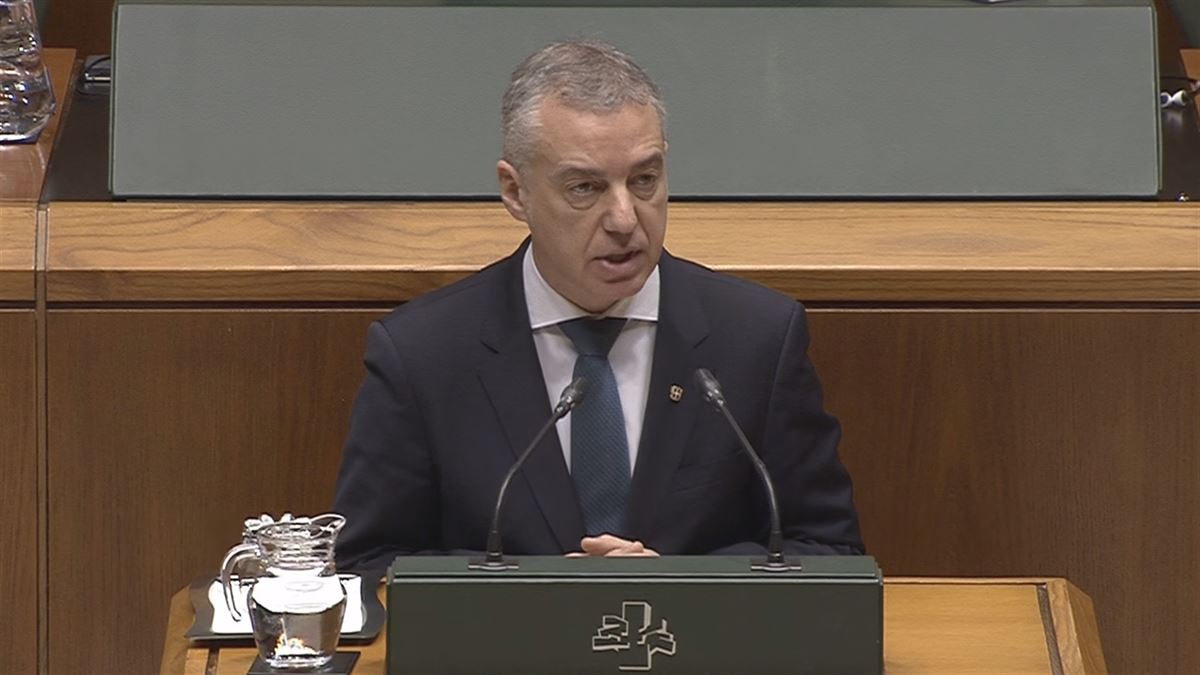 Iñigo Urkullu hoy en el Parlamento Vasco