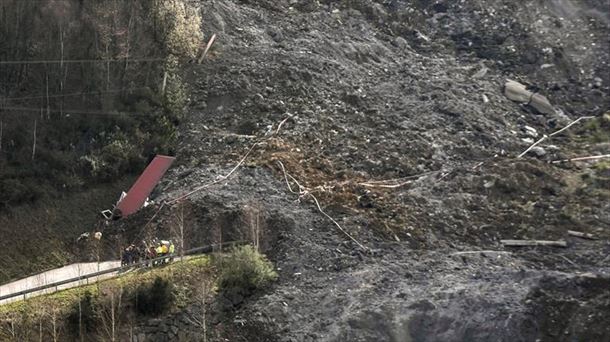 Derrumbe en el vertedero de Zaldibar, el 6 de febrero de 2020. Foto: EFE