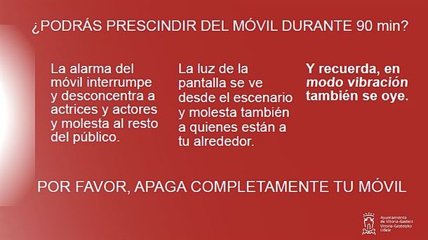 Campaña para apagar el movil en el Teatro Principal Antzokia