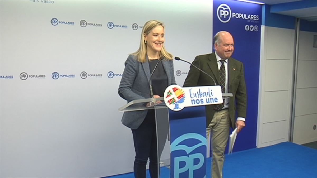 La secretaria general del PP vasco, Amaya Fernández. Imagen obtenida de un vídeo de EiTB.