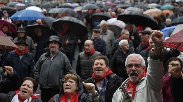 Protesta de los pensionistas en Bilbao. Foto: Efe