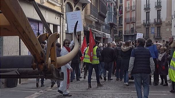 Protesta de agricultores en Pamplona.