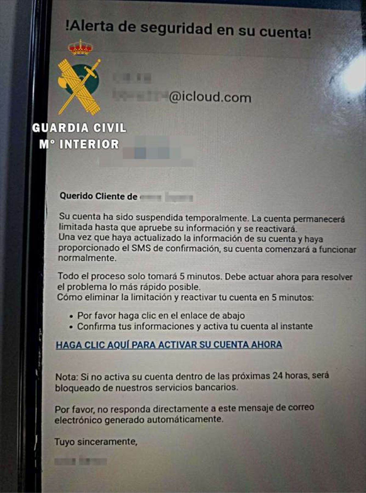 Campaña de envío de SMS suplantando la identidad de diferentes entidades bancarias en Navarra