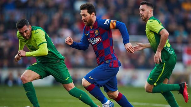 Messi, el protagonista del partido, con cuatro goles